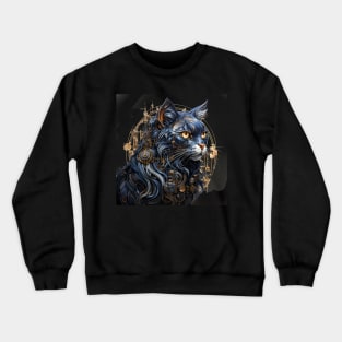 Steampunk Cat Animals Crewneck Sweatshirt